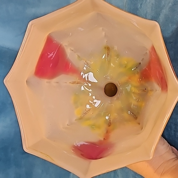 Art Deco Kralik Knuckle Vase with Lines and Canes on the Bowl and Spatter Decora - Picture 6 of 6